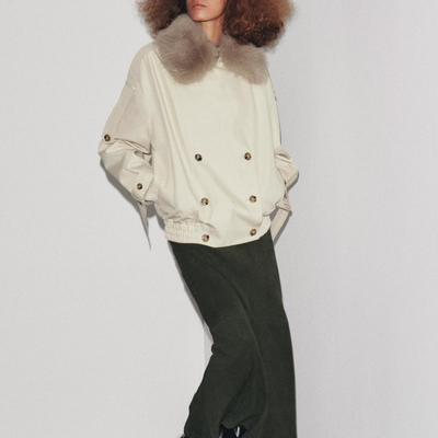 Briôt Fur Trenchcoat Bomber