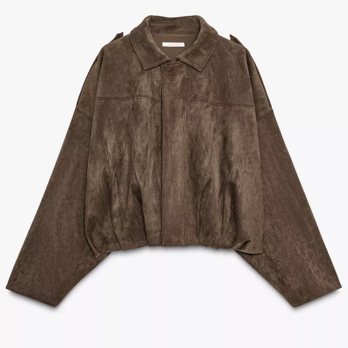 Briôt Cropped Wildleather Bomber - Brown