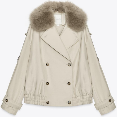 Briôt Fur Trenchcoat Bomber